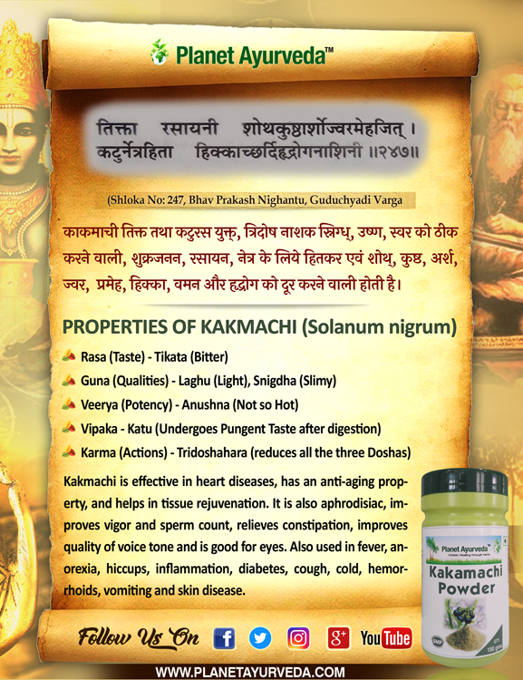 Authentic Ayurveda Information, Classical Reference of Kakmachi